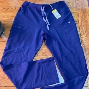 New FIGS Technical Collection Navy Blue Polyester Blend Scrub Pants Size M/T